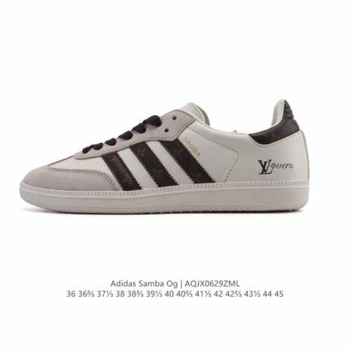 公司级 阿迪达斯 德训鞋 Adidas Originals Samba Og Shoes 经典运动鞋小白鞋 T头鞋 男女士板鞋 路易威登联名 彰显休闲摩登风情的