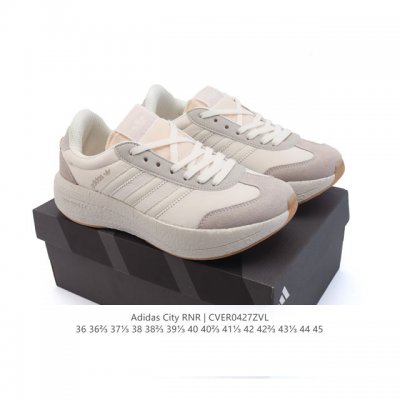 新品 阿迪达斯 Adidas City Rnr经典Boost运动鞋男女舒适百搭防滑耐磨 低帮厚底增高运动 休闲跑步鞋 爆米花 阿迪达斯官方三叶草阿迪 L Cit