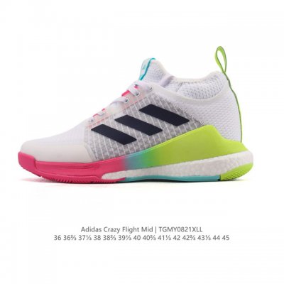 新品公司级 Adidas 阿迪达斯正品Crazyflight Mid 男女士高帮训练鞋 舒适 减震防滑耐磨 低帮 训练鞋 经典耐磨轻质防滑舒适运动鞋中国女排同款