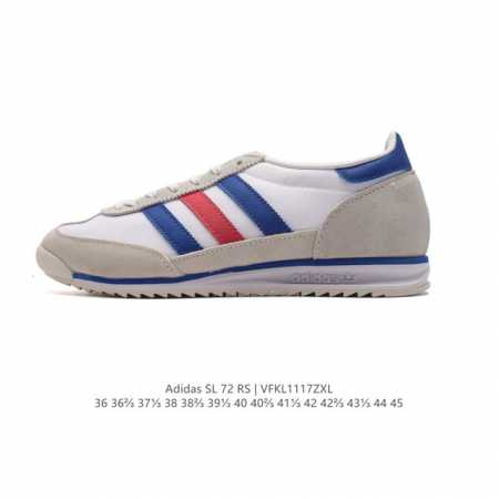 阿迪达斯adidas Sl 72 Shoes 经典复古薄底运动鞋 T头鞋 三叶草复古休闲跑步鞋休闲运动鞋 这款经典运动鞋携复古型格，来访你的活力日常 采用舒爽皮 - 点击图像关闭