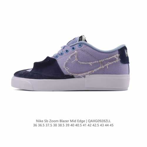 Nike 耐克 Nike Sb Zoom Blazer Mid Edge L 中性滑板鞋 优质皮革材料，尽显非凡格调。高磨损区域添加额外贴片，有效提升耐穿性，塑
