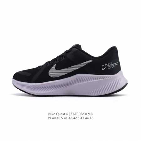 耐克 Nike Quest 4 男士运动跑鞋。网面透气 时尚休闲跑步鞋 简约高科技设计采用多层材料，为双足带来凉爽感受和稳固体验时尚鞋面搭配中足包覆设计，提供稳 - 点击图像关闭