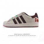 真标 阿迪达斯 Adidas Superstar 2025年新款鞋子 蛇年新款经典贝壳头系列 新款休闲板鞋潮流男女士运动鞋 路易威登联名。鞋面柔软皮革拼接材质