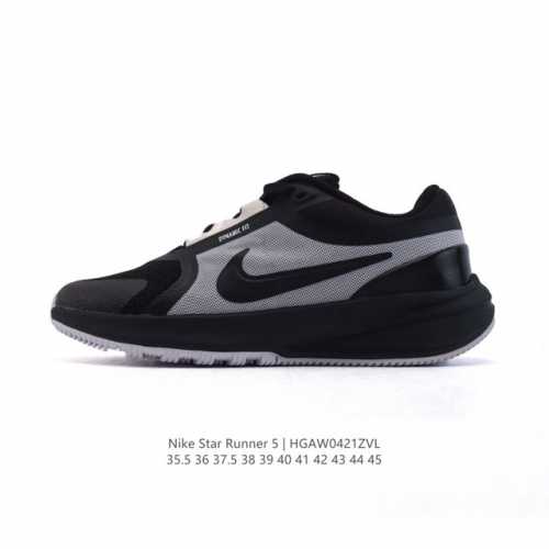 新品 耐克 Nike Star Runner 5 轻便减震 运动鞋 厚底增高跑步鞋，专为运动打造，足底缓震设计，橡胶鞋底，这款耐克跑步鞋采用优质材料，轻便设计让