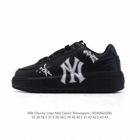 公司级 Mlb Chunky Liner Mid人气单品学长鞋系列轻量增高厚底百搭休闲运动板鞋轻便胶鞋 高级街头休閒品牌鞋。Mlb Chunky Liner 学 - 点击图像关闭