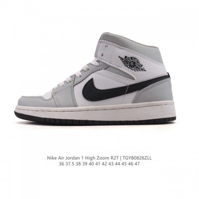 耐克 Jordan 乔丹 1 Zoom Air Retro High 经典复古篮球鞋 Aj1 乔丹1代 乔1运动鞋，优选Rb+Eva组合鞋底版，男女鞋真标，采用