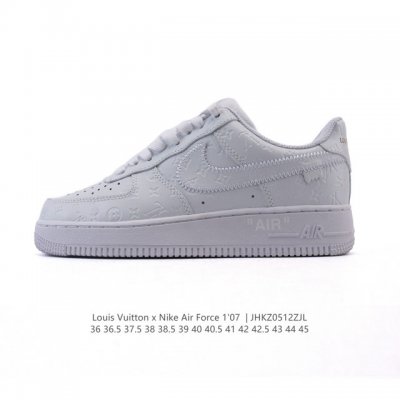 公司级 Louis Vuitton X Nike Air Force 1 Low 路易威登联名 小白鞋 耐克 空军一号低帮百搭休闲运动板鞋。柔软、弹性十足的缓震