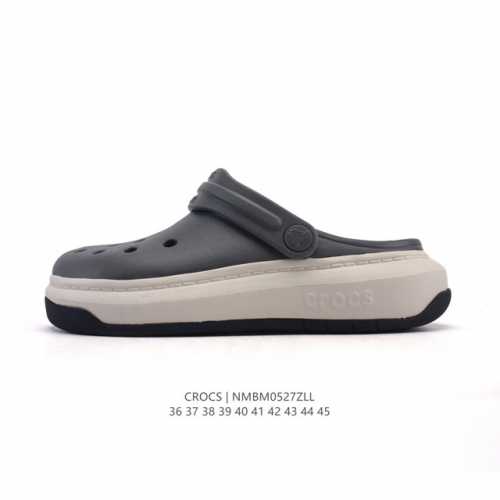 公司级 Crocs 沙滩洞洞鞋 男女士休闲厚底增高凉拖鞋 卡骆驰明星同款 厚底增高沙滩鞋 选择尺码时 建议选大一码 脚感更舒适 家居休闲一式两用拖鞋 白敬亭同款