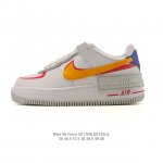 特价 Nike 耐克低帮板鞋 空军一号 Af1马卡龙 Af1厚底增高百搭运动板鞋 Nike Air Force 1 “Shadow” 造型设计上与 Sacai