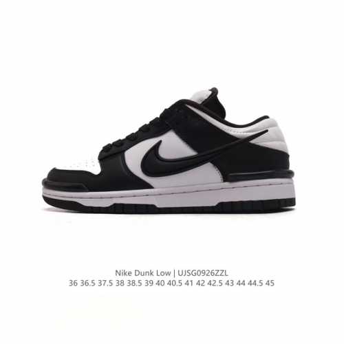 真标全新耐克nike Sb Dunk Low Twist Panda 扣篮加强版系列低帮休闲运动滑板板鞋“黑白熊猫立体钩子”。 货号：Dz2794-001 尺码