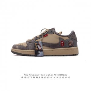 公司级耐克 乔丹 悟空 直面天命 Aj1倒勾travis Scott X Air Jordan 1 ” Reverse Mocha “ Aj1乔1 Ts 鬼脸