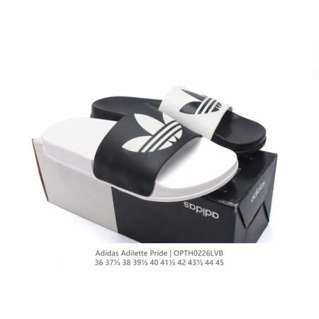 Adidas Adilette Pride阿迪达斯 夏季软底一字拖 沙滩拖鞋 运动防水凉拖鞋 家居休闲拖鞋 尺码: 36- 编码：Opth0226Lvb - 点击图像关闭