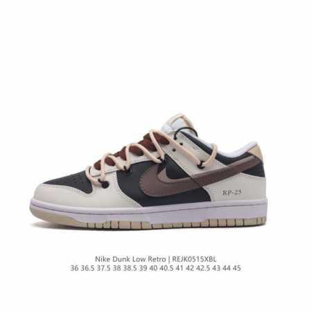耐克 Nike Dunk Low Retro 运动鞋复古解构绑带板鞋 双鞋带 路易威登联名。作为 80 年代经典篮球鞋款，起初专为硬木球场打造，后来成为席卷街头 - 点击图像关闭