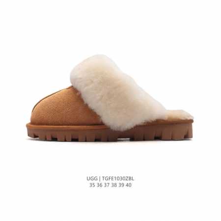 公司级 UGG 棉拖 雪地靴 俏皮可爱的百变造型， 美国轻奢品牌UGG 平底系列冬季羊毛一体雪地休闲保暖毛毛家居包头棉拖鞋。官方同步包装 检验标 材料采用原厂防 - 点击图像关闭