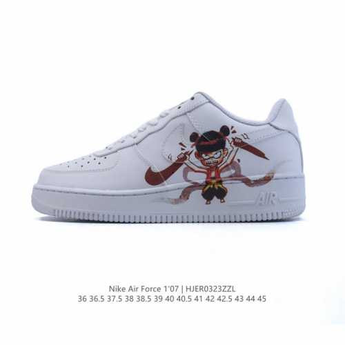 140 耐克Nike Air Force 1 Low 空军一号 Af1 2025年新款 小白鞋 哪吒之魔童降世 低帮百搭厚底增高休闲运动板鞋。柔软、弹性十足的缓