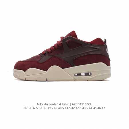 耐克 新款 Nike Air Jordan 4 Retro Og 低帮 迈克尔 乔丹aj4代乔4 复古休闲运动文化篮球鞋。秉承轻量化的速度型篮球鞋设计思想完成设 - 点击图像关闭