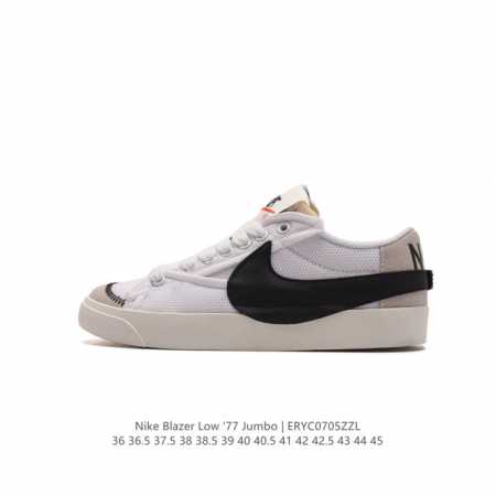 耐克 Nike Blazer Low '77 Jumbo 运动鞋，抓地板鞋，革新重塑经典街头人气鞋款，采用人气传统外观，巧搭大号耐克勾勾设计和宽大鞋带。柔软泡绵 - 点击图像关闭