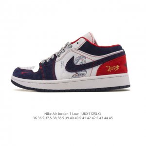 特价 耐克 乔丹Air Jordan 1 Low Aj1 乔1 乔丹1代Aj1 2025年新款 蛇年限定 新年红鞋子，低帮复古文化休闲运动篮球鞋。该鞋款从 19
