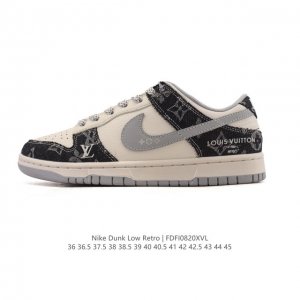 公司级 耐克 Nike Dunk Low Retro 运动鞋复古滑板鞋 路易威登联名。作为 80 年代经典篮球鞋款，起初专为硬木球场打造，后来成为席卷街头的时尚