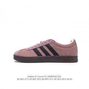 Adidas T头鞋 阿迪达斯 Vl Court 2.0 Shoes 运动休闲板鞋小白鞋，这款t形鞋头运动鞋,力求无论球场或街头,皆显耀眼出众。采用绒面革和牛皮