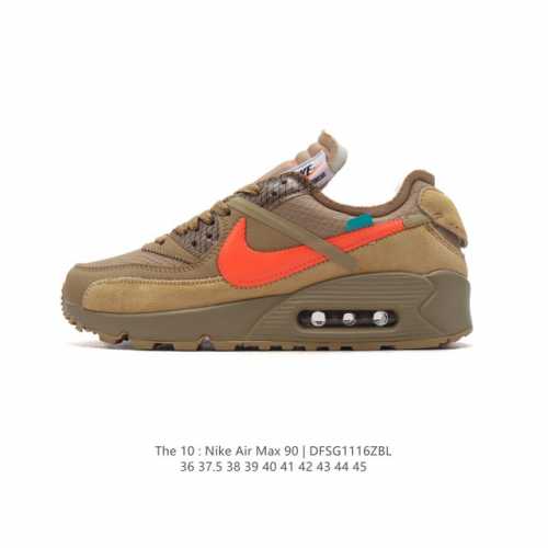 公司级 耐克 Off-White X Nike Air Max90 重磅联名 气垫运动板鞋 厚底增高男女鞋。Off-White X Nike Air Max90
