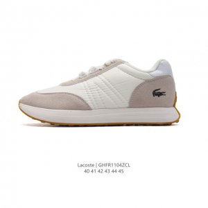 Lacoste 时尚户外休闲潮流系列运动鞋 时尚潮运动板鞋鞋 广东大厂品质全新工艺升级 品质毋庸置疑 全新原厂包装鞋盒 透气皮革拼接网面鞋面，搭配防臭防腐真皮乳