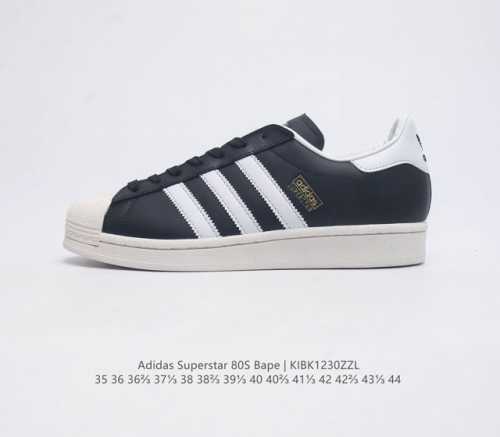 原汁原味街头气质 Bape X Adidas Originals Superstar 80S 阿迪达斯 联名情侣板鞋运动休闲鞋 全新鞋款以adidas Orig