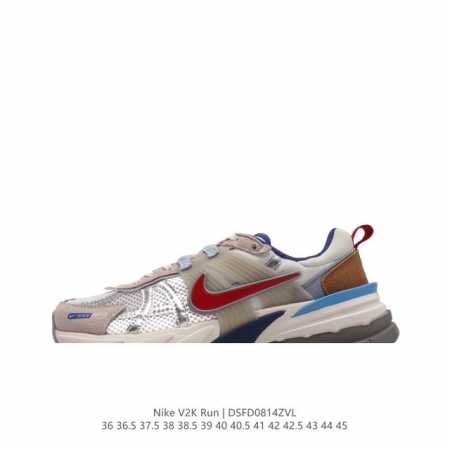nike 耐克 V2K Run 减震防滑 复古低帮运动跑步鞋 超火复古跑鞋，采用太空革组合呼吸网眼布鞋面材质，搭载正确4层组合底模，嵌入tpu加固稳定模块,双层 - 点击图像关闭