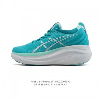 公司级 Asics亚瑟士升级Gel-Nimbus 27男女款跑鞋透气缓震回弹跑鞋N27跑步鞋该鞋款专为提高跑者舒适度和运动表现而设计，搭载了新型鞋面材料和更强的