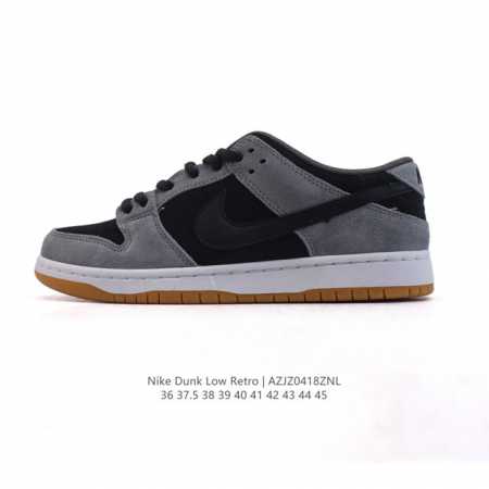 真标 耐克 Nike Sb Dunk Low pro 男女同款运动鞋复古板鞋。采用柔软皮革鞋面，经久耐穿，塑就如元年款 Dunk 般的复古质感。鞋头透气孔，搭配 - 点击图像关闭