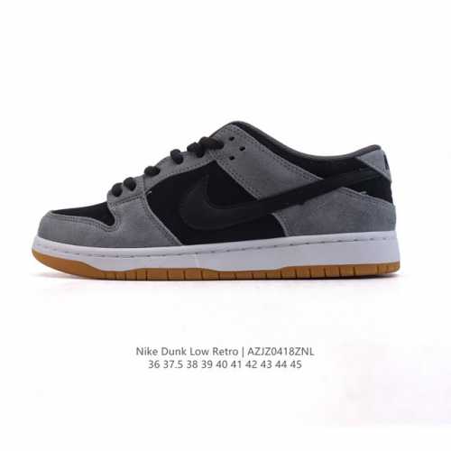 真标 耐克 Nike Sb Dunk Low pro 男女同款运动鞋复古板鞋。采用柔软皮革鞋面，经久耐穿，塑就如元年款 Dunk 般的复古质感。鞋头透气孔，搭配