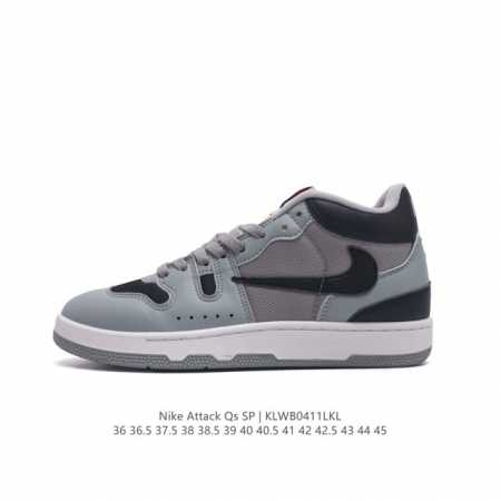 耐克 Nike Attack Qs Sp 中帮复古百搭休闲运动网球板鞋 耐磨透气 低帮 板鞋 男女子運動鞋強勢來襲！ 采用软质纳帕纹牛剖革组合网布鞋面材质，外置 - 点击图像关闭