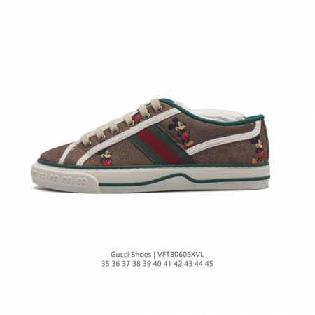 Gucci 古奇 小白鞋 古驰奢侈品男女运动鞋休闲鞋子 Gucci Tennis 1977老花帆布鞋，经典耐穿复古感满满的gucci老花帆布鞋老花满印板鞋 红绿 - 点击图像关闭