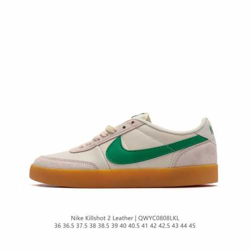 耐克板鞋 生胶米白 复古板鞋j.Crew X Nike 联名 Killshot Ii Leather 男女休闲复古运动鞋。采用米白色皮革制作鞋身，大号swoos