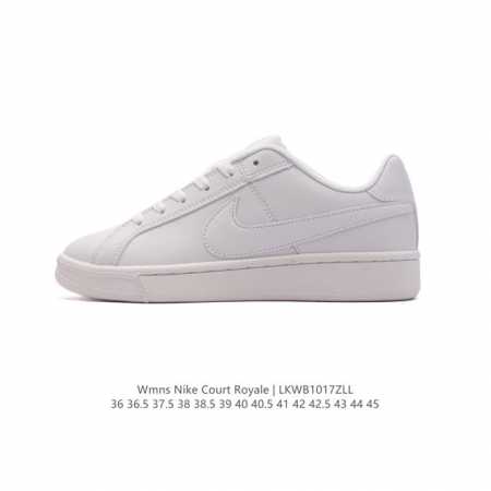 耐克 NIKE 男女鞋秋季COURT ROYALE AC运动鞋休闲鞋板鞋 百搭小白鞋，焕新演绎元年款设计，塑就复古网球风范。鞋款承袭简洁线条、经典系带系统和醒目 - 点击图像关闭