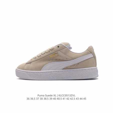 全头层皮 彪马puma Suede Xl 低帮复古轻便透气防滑减震休闲鞋 厚底增高运动板鞋。 类型：男女鞋 尺码: 36-45含半码 货号：395205 编码： - 点击图像关闭