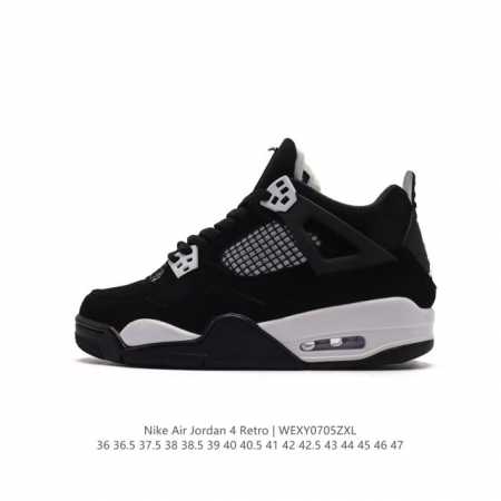 二层皮 耐克 Nike Air Jordan 4 Retro OG迈克尔 乔丹AJ4代乔4 中帮复古休闲运动文化篮球鞋。秉承轻量化的速度型篮球鞋设计思想完成设计 - 点击图像关闭