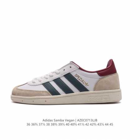 真标 阿迪达斯 Adidas Handball Spezial 低帮三叶草学院风复古休闲板鞋 德训鞋 橡胶底柔软皮革鞋面 经典运动鞋板鞋。圆头、缝合拼接设计、正 - 点击图像关闭