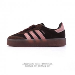 140 阿迪达斯 Adidas Originals Gazelle Indoor复古三叶草防滑透明橡胶板鞋经典运动鞋。这款经典鞋,忠于原版设计,缀撞色三条纹和鞋