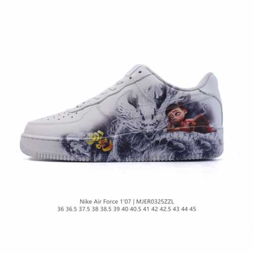140 耐克 Nike Air Force 1 '07 Low 空军一号含气垫 小白鞋 2025年新款 哪吒之魔童降世 低帮百搭厚底增高休闲运动板鞋。柔软、弹性