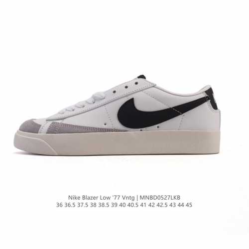 真标 耐克 Nike Blazer Low '77 Vntg 男女子运动板鞋 重现低调风格和经典篮球外观 依托经典简约魅力和舒适性能 备受街头时尚赞誉 华美翻毛
