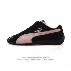 puma Speedca Og 彪马极速赛车系列低帮德训风拼接复古百搭休闲运动赛车鞋 鞋款从80、90年代赛车手所穿的防火赛车鞋为原型，鞋身线条模仿了赛车的流线