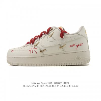 公司级 Af1耐克 Nike Air Force 1 ‘07 Low 空军一号 2026年新款 马年限定 解构绑带 双鞋带 厚底增高百搭运动板鞋 原楦头原纸板