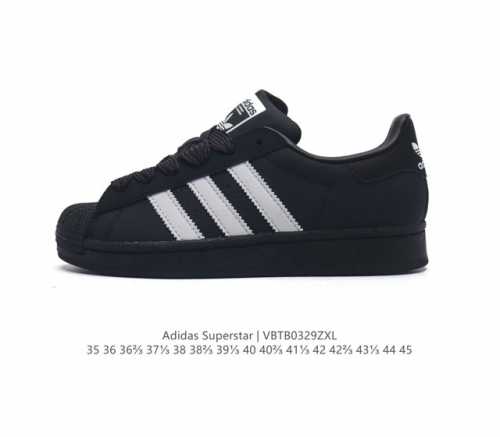 阿迪达斯 Adidas Superstar 三叶草经典贝壳头系列 新款休闲板鞋潮流女士运动鞋 鞋面柔软皮革材质 标志性的贝壳鞋头 锯齿三条纹 简约的线条 就连版