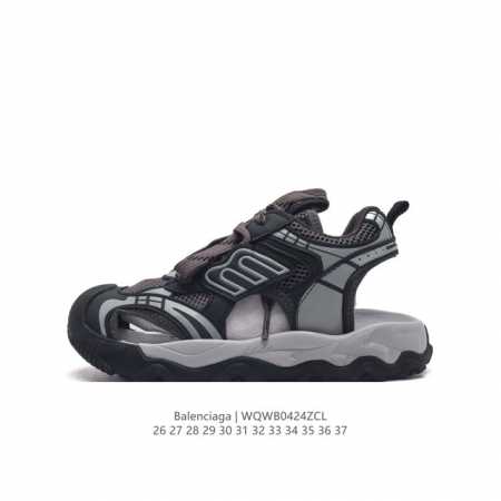 童鞋 巴黎世家 Balenciaga Triple S Track 凉鞋 包头凉拖鞋 爆款推荐高品质 巴黎世家凉鞋 原版发泡大底舒服防滑耐磨老爹凉鞋 类型：儿童 - 点击图像关闭