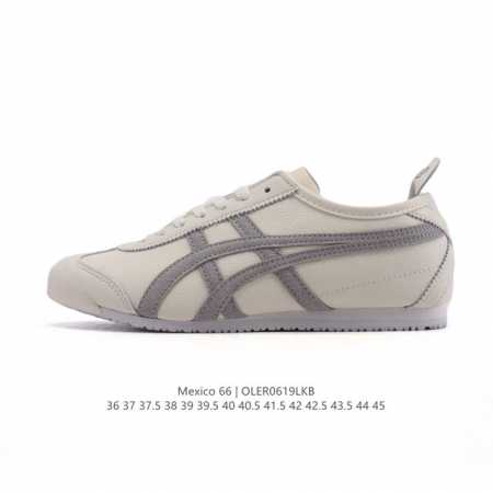 Asics 亚瑟士 女鞋真标半码制 配足弓鞋垫 日产经典老牌-鬼塚虎 Onitsuka Tiger Mexico 66经典墨西哥系列复古经典百搭板鞋休闲运动鞋慢 - 点击图像关闭
