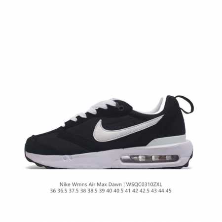 耐克 Nike Air Max Dawn 黎明系列 低帮气垫百搭休闲运动慢跑鞋，从配色上彰显出浓厚的复古气质。最大的亮点当属鞋型设计上加入结构元素，汲取1984 - 点击图像关闭