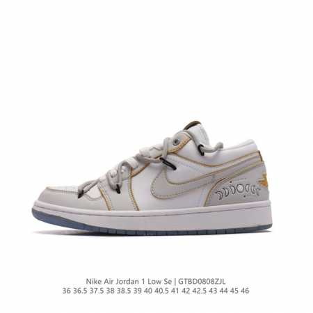 耐克 乔丹air Jordan 1 Low Aj1 乔1 乔丹1代aj1 低帮复古文化休闲运动篮球鞋。该鞋款从 5 年元年款汲取设计灵感，焕新演绎简约经典外观， - 点击图像关闭