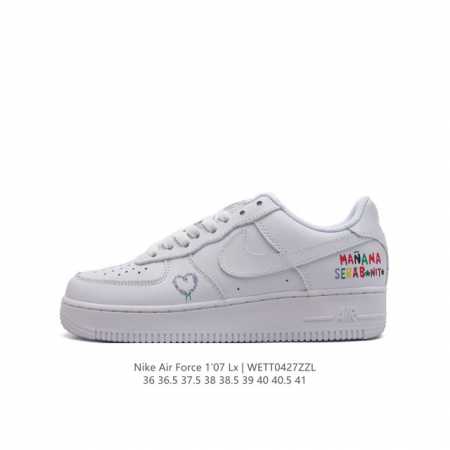 耐克 Nike Air Force 1 '07 Low 空军一号含气垫 低帮百搭厚底增高休闲运动板鞋。柔软、弹性十足的缓震性能和出色的中底设计，横跨复古与现代的 - 点击图像关闭