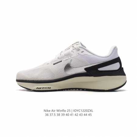 耐克 Nike Zoom Winflo 25 登月25代 跑鞋透气缓震疾速跑鞋 采用透气网眼鞋面搭配外翻式鞋口，为脚跟区域营造出色舒适度，而在鞋底部分，搭载全掌 - 点击图像关闭